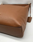 Michael Kors Brown Pebbled Leather Karson Shoulder Bag