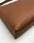 Michael Kors Brown Pebbled Leather Karson Shoulder Bag