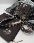 Coach Stone Gray Blue Poppy Sequin Spotlight Convertible Tote 13838
