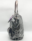 Coach Stone Gray Blue Poppy Sequin Spotlight Convertible Tote 13838