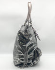 Coach Stone Gray Blue Poppy Sequin Spotlight Convertible Tote 13838