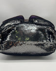 Coach Stone Gray Blue Poppy Sequin Spotlight Convertible Tote 13838