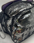 Coach Stone Gray Blue Poppy Sequin Spotlight Convertible Tote 13838