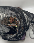 Coach Stone Gray Blue Poppy Sequin Spotlight Convertible Tote 13838