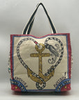 Brighton "Seas the Day" Large Canvas Stowaway Tote Bag