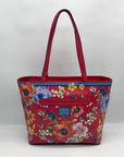 Brighton Red Leather Social Mailer Blossom Hill Rouge Scarlet Tote