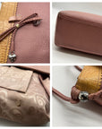 Brighton Pale Pink Pebbled Leather Bow Shoulder Bag