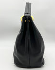 Donna Karan Black Pebbled Leather Glenwood Shoulder Bag