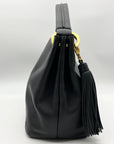 Donna Karan Black Pebbled Leather Glenwood Shoulder Bag