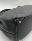 Donna Karan Black Pebbled Leather Glenwood Shoulder Bag