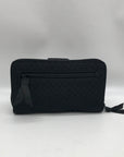 Vera Bradley Black Microfiber RFID Turnlock Wallet