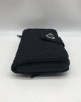 Vera Bradley Black Microfiber RFID Turnlock Wallet