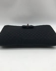 Vera Bradley Black Microfiber RFID Turnlock Wallet
