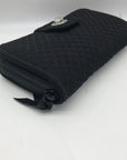 Vera Bradley Black Microfiber RFID Turnlock Wallet