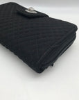 Vera Bradley Black Microfiber RFID Turnlock Wallet