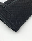 Vera Bradley Black Microfiber RFID Turnlock Wallet