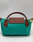 Longchamp Turquoise Nylon Le Pliage Mini Pouch