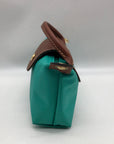 Longchamp Turquoise Nylon Le Pliage Mini Pouch