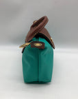 Longchamp Turquoise Nylon Le Pliage Mini Pouch