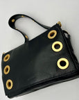 Hammitt Black Pebbled Leather Reversible Shoulder Bag
