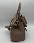 Like Dreams Taupe Large Bow Faux Leather Satchel