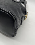 XOXO Black Faux Leather Logo Embossed Satchel Bag