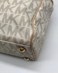 Michael Kors Vanilla Monogram Canvas Jet Set Work Tote Bag