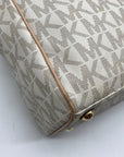 Michael Kors Vanilla Monogram Canvas Jet Set Work Tote Bag