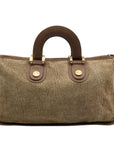 Borbonese Brown Suede Redwall Quail Print Satchel Bag