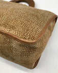 Borbonese Brown Suede Redwall Quail Print Satchel Bag