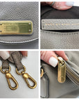 Marc Jacobs Classic Q Natasha Gray Pebbled Leather Crossbody Bag