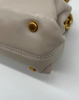 Donna Karan Cream Poplin Clutch/Shoulder Bag