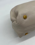 Donna Karan Cream Poplin Clutch/Shoulder Bag