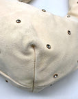 Sam Edelman Ivory Suede Faren Rhinestone Hobo Bag