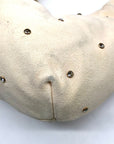 Sam Edelman Ivory Suede Faren Rhinestone Hobo Bag