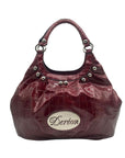 Dereon Burgundy Vinyl Snakeskin Shoulder Bag