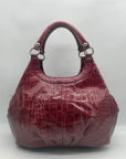 Dereon Burgundy Vinyl Snakeskin Shoulder Bag