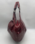 Dereon Burgundy Vinyl Snakeskin Shoulder Bag