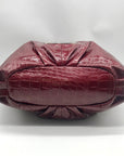 Dereon Burgundy Vinyl Snakeskin Shoulder Bag