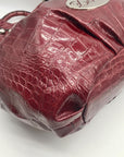 Dereon Burgundy Vinyl Snakeskin Shoulder Bag