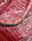 Dereon Burgundy Vinyl Snakeskin Shoulder Bag