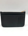 Coach Black Crossgrain Leather Zip Card Case