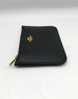 Coach Black Crossgrain Leather Zip Card Case