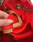 Dooney & Bourke Red Nylon Drawstring Tote Bag