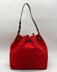 Dooney & Bourke Red Nylon Drawstring Tote Bag