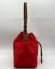 Dooney & Bourke Red Nylon Drawstring Tote Bag