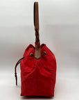Dooney & Bourke Red Nylon Drawstring Tote Bag