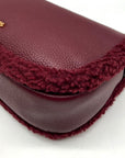 Michael Kors Oxblood Pebbled Leather Carmela Pouchette Crossbody Bag