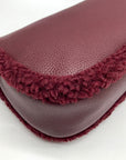 Michael Kors Oxblood Pebbled Leather Carmela Pouchette Crossbody Bag
