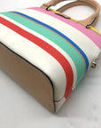 Kate Spade Multi-Colored Striped Pebbled Leather Satchel & Wallet